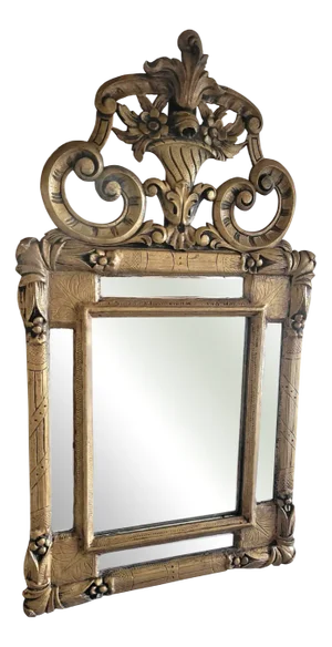 Antique French Hand-Carved Gilded Mirror, Late 19th Century