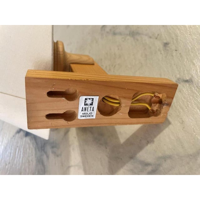 1970s Scandinavian Modern Pine Wall Sconces by Uno Dahlen for Aneta, 1970s, Set of 2 For Sale - Image 5 of 7