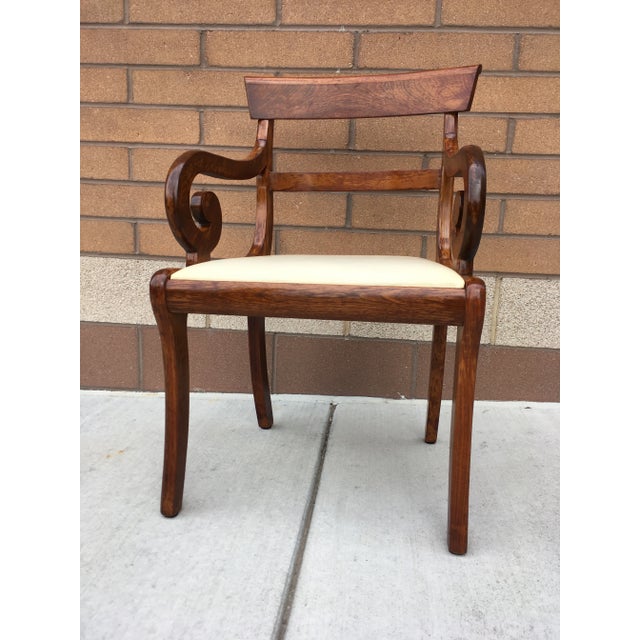 Midcentury Scrolled Arm Klismos Style Chair by Clawson’s Antique Reproductions For Sale - Image 11 of 13