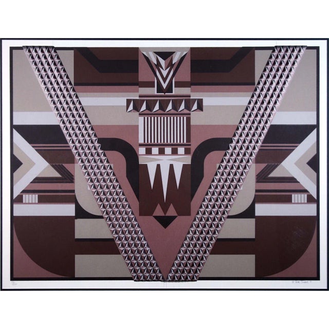 1980s Rick Tunkel Postmodern Op Art Abstract Geometric 3D Serigraph 35/250 Framed 1981 For Sale - Image 5 of 13