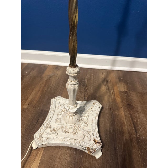 Art Nouveau 1920s Wrought Iron Bridge Lamp For Sale - Image 3 of 3