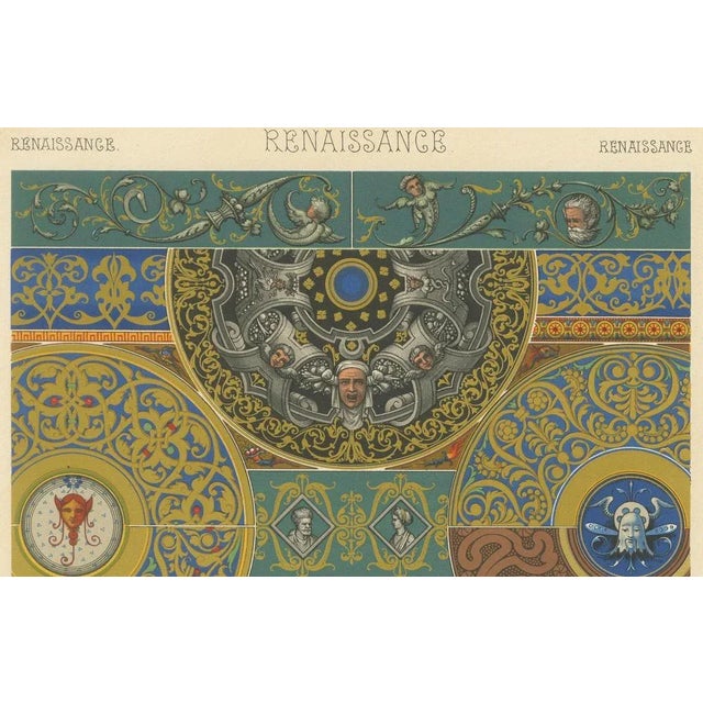 Jesta, Renaissance Ceiling Ornament, Plate LIX, 1869, Print For Sale - Image 4 of 10