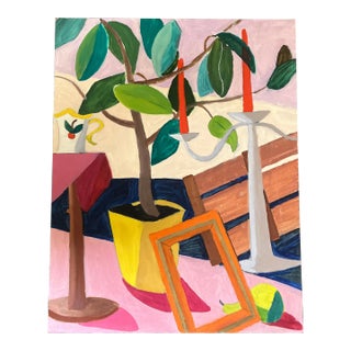 1960s Original Vintage Abstract Pop Modernist Still Life Painting For Sale