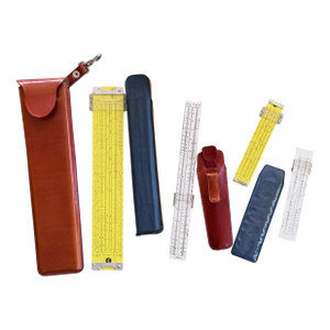 Mid-Century Slide Rule Collection- Set of Four With Box