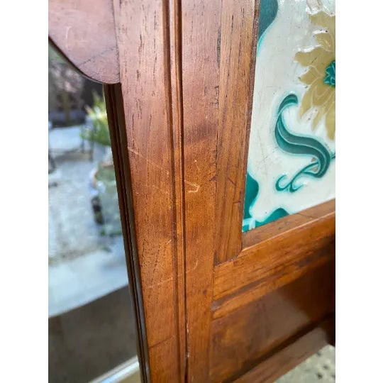 Wood Vintage Halltree - Freestanding Solid Wood Hall Tree With Mirror and Brass Hardware For Sale - Image 7 of 8