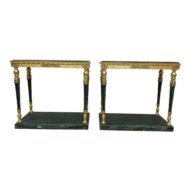 Swedish Neoclassical Style, Giltwood, Marble, Console Tables, Sweden, 20th C. For Sale