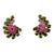 Vintage Signed Crown Trifari Faux-Peridot & Ruby Clip Earrings, 1961- 2 Pieces For Sale