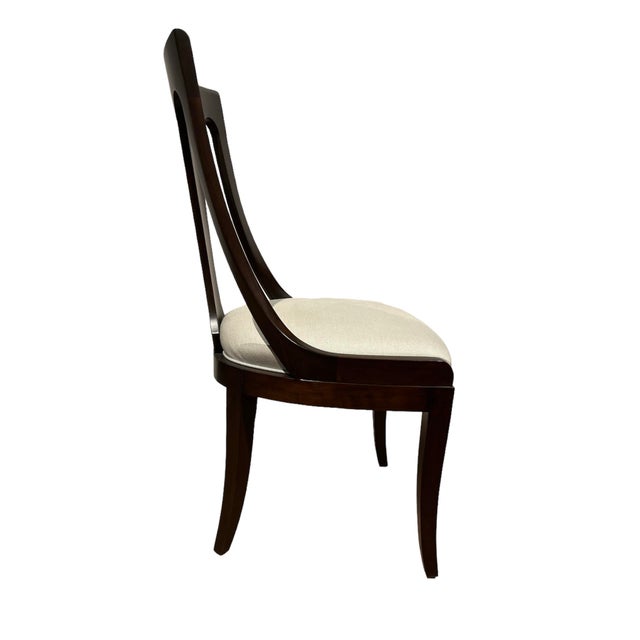 Traditional Empire Style Cherry Wood Dining Chairs Set of 4 Side Chairs For Sale - Image 3 of 7