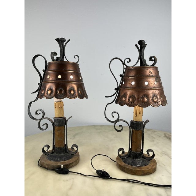 Brutalist Italian Table Lamps, 1960s, Set of 2 For Sale - Image 10 of 18