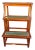 Wood Library Stepladder with Leather-Covered Steps For Sale