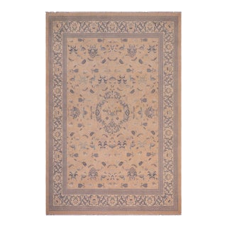 Shabby Chic Tan/Beige Wool Rug - 8'3'' X 9'11'' For Sale