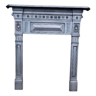 Antique Victorian Cast Iron Mantel Surround for Wood Burning Stove For Sale