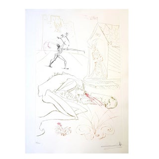 Salvador Dali - Fight Before la Dame - Original Handsigned Etching 1975 For Sale