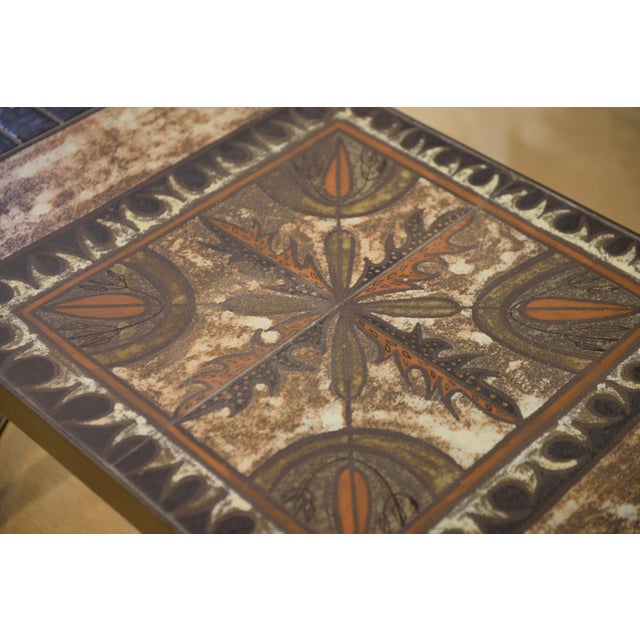 Wrought Iron and Ceramic Coffee Table, Vallauris, 1950s For Sale - Image 9 of 10