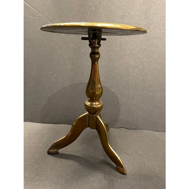 Miniature Brass Tilt-Top Games Table & Light Reflector For Sale - Image 4 of 7