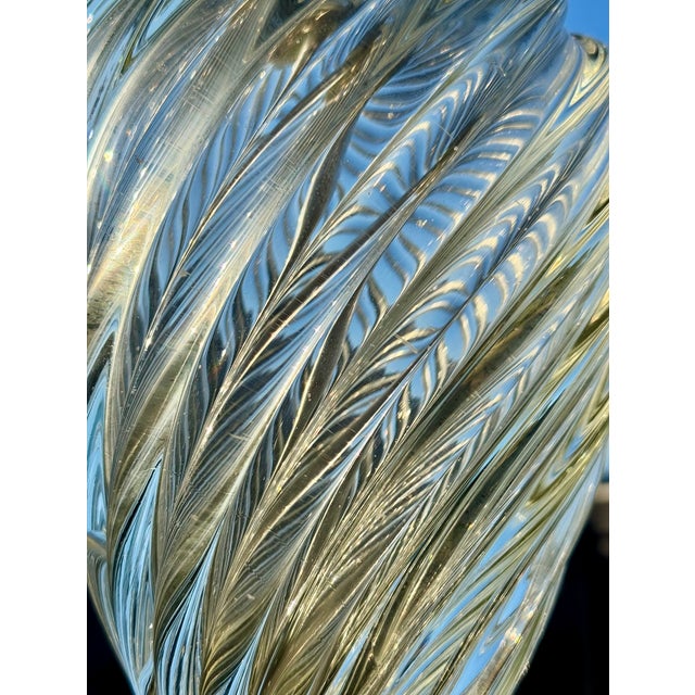 Mid-Century Modern Vintage Marbro Venetian Murano Swirl Glass Table Lamp For Sale - Image 3 of 17