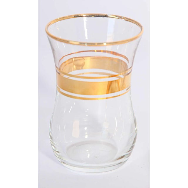 Moser Glassworks Turkish Tea Glasses with Gold Overlay - Set of 6 For Sale - Image 4 of 13