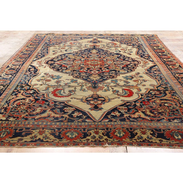 Late 19th Century Persian Mohtasham Kashan Rug - 06'09 X 10'02 For Sale - Image 9 of 10