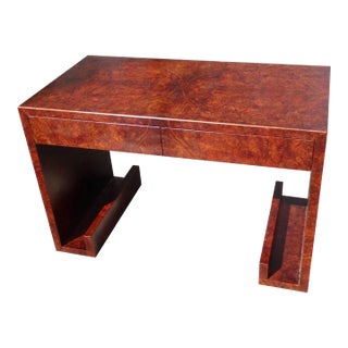 Elm Burl Writing Desk / Dazzling, Intense Elm Burl For Sale