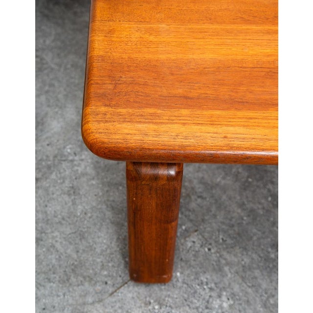 1960s Mid Century Danish Modern Coffee Table Solid Teak Kd Denmark Large Wide Planked For Sale - Image 5 of 12