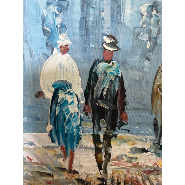 Late 20th Century Listed Artist C.Burnett(IX-XX) Oil Painting Paris Street Scene, Arc De Triomphe For Sale - Image 4 of 12