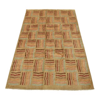 Gabbeh Rug 5’8” X 8’4” Beige Wool Contemporary Hand-Knotted Carpet For Sale