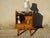 Vintage Bedside Table in Light Oak with Splayed Legs and Black Glass Top, 1960s For Sale - Image 3 of 18