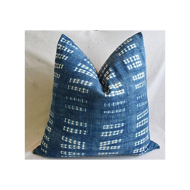 Bohemian Chic Jumbo 32 Blue White Tribal Pillow Floor Cushion