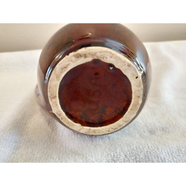 Vintage Stoneware Brown Drip Glaze Usa 5" Pitcher For Sale - Image 4 of 6