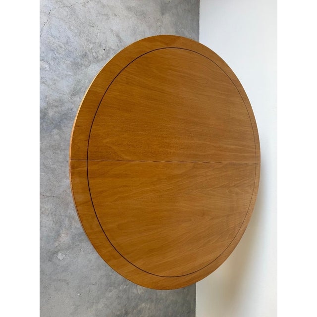 Vintage Biedermeier Neoclassical-Style Cherry Wood Expandable Pedestal Dining Table For Sale - Image 10 of 18