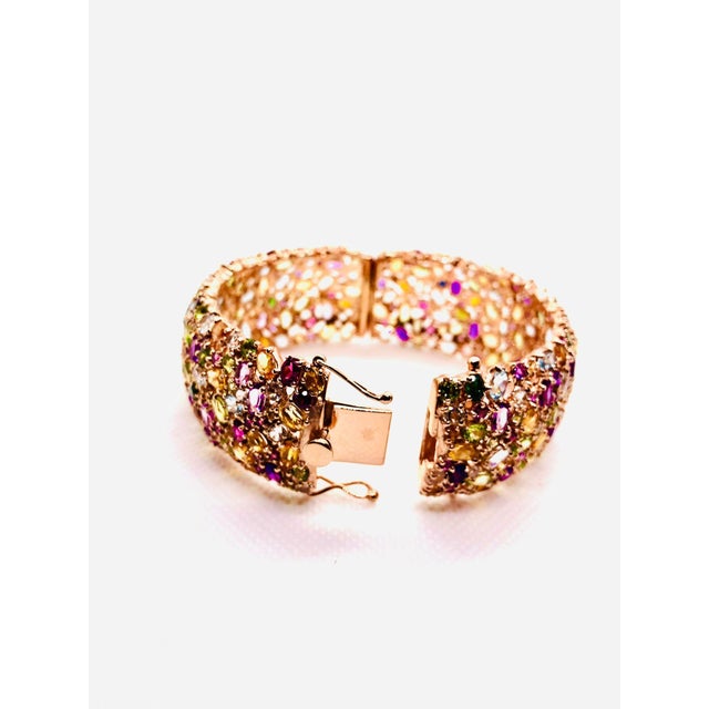 Bochic “Capri” Vintage Amethyst, Aquamarine & Citrine Bangle Set In 18K Gold & Silver Mix, Amethyst, Aquamarine, Citrine...