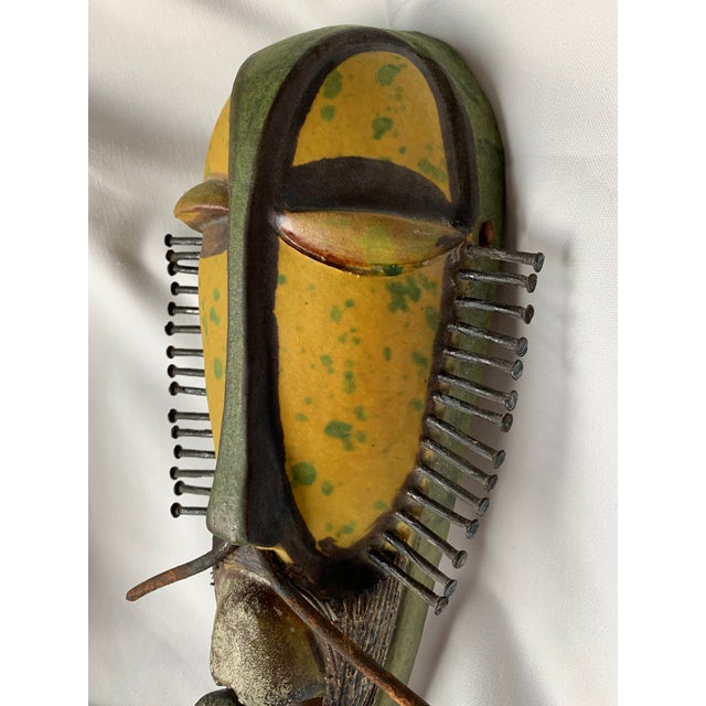 Alvino Bagni Alvino Bagni Italian Pottery Tribal Mask Sculpture For Sale - Image 4 of 13