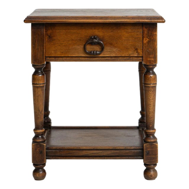 Oak Side Table In Original Patina For Sale
