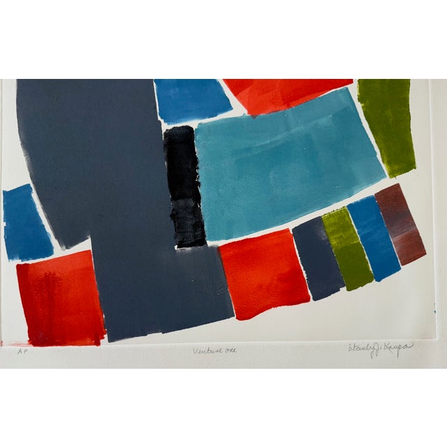 Late 20th Century "Venture One", Abstract Expressionist, Original Silkscreen Print on Paper, Artist Stanley J. Krupa For Sale - Image 5 of 17