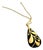 Trifari Gold/Black Teardrop Pendant Necklace For Sale