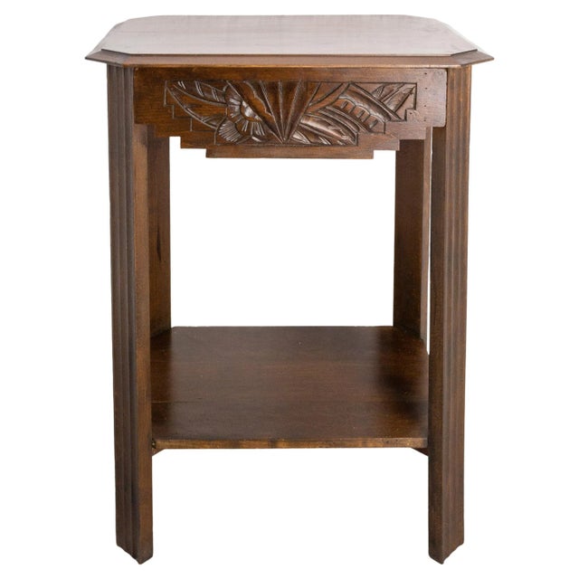 Art Deco French Poplar Nightstand, 1930s For Sale - Image 10 of 10