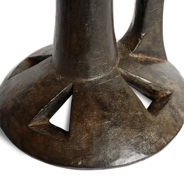Vintage Indian Nagaland Wood Stand / Decorative Bowl For Sale - Image 4 of 4