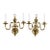 Vintage Plated Brass Double Light Wall Candelabra Sconce - a Pair For Sale