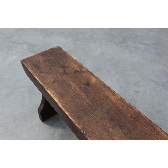 Rustic Wooden Bench in the style of Wabi Sabi, France, 1900s For Sale - Image 5 of 11