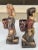 Wood Vintage Asian Carved & Painted Wood Man and Woman Figures - Set of 2 For Sale - Image 7 of 10