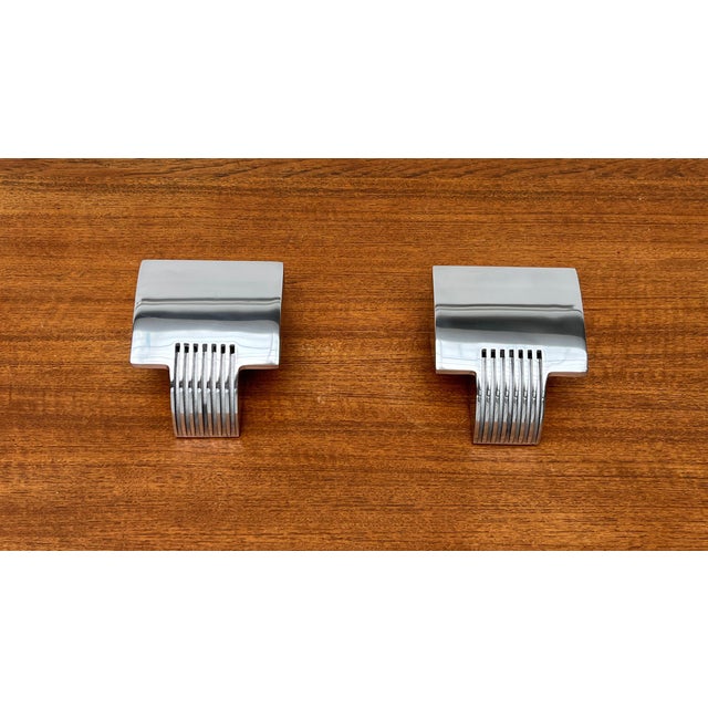 1990s Vintage Postmodern Spanish Model Arqui Pe Aluminum Sconces by O. & S. Devesa for Metalarte, 1990s, Set of 2 For Sale - Image 5 of 18