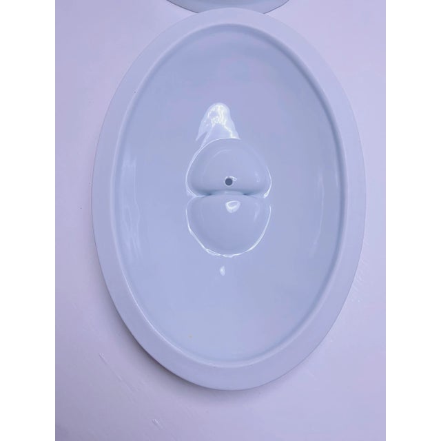 1980s Blue Gingham by Philippe Deshoulieres French Country Casserole Dish For Sale - Image 9 of 10