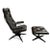 Mid-century Eames-inspired highback black wrought iron springer Lounge Chair with matching ottoman by Homecrest, featuring...