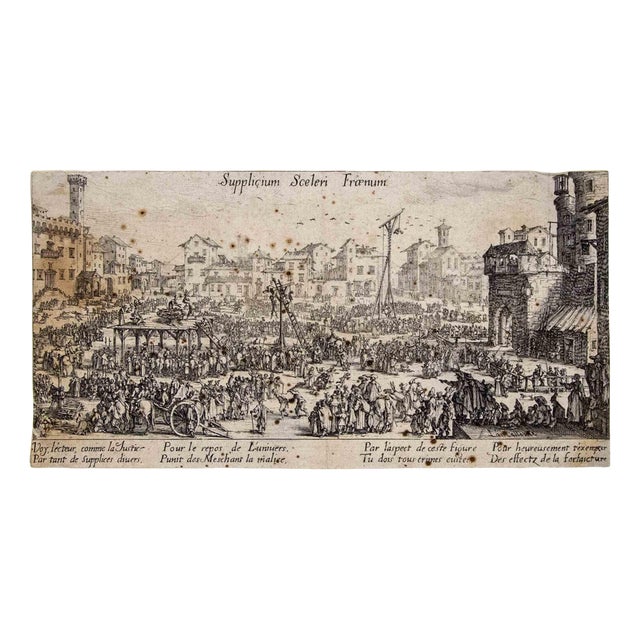 Jacques Callot, Supplicium sceleri Fraenum, Original Etching, 1624-1634 For Sale