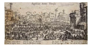 Jacques Callot, Supplicium sceleri Fraenum, Original Etching, 1624-1634