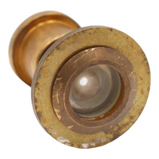 Reclaimed Round Brass Door Peephole For Sale
