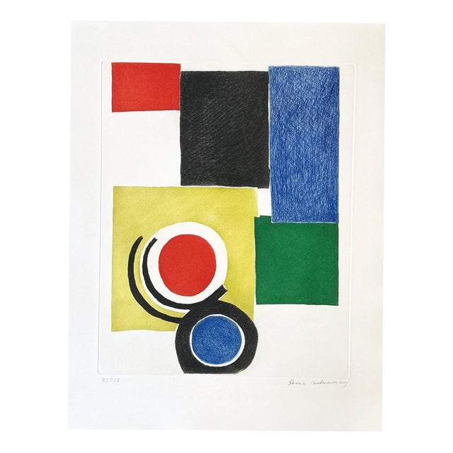 Sonia Delaunay, Polychrome Composition, 1970, Etching For Sale