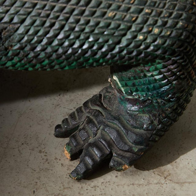 Vintage Wooden Varanus Sculpture For Sale - Image 11 of 17