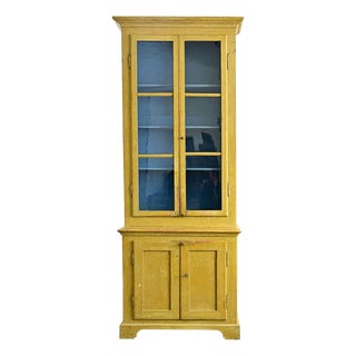English 19th Century Tall Painted Bookcase For Sale