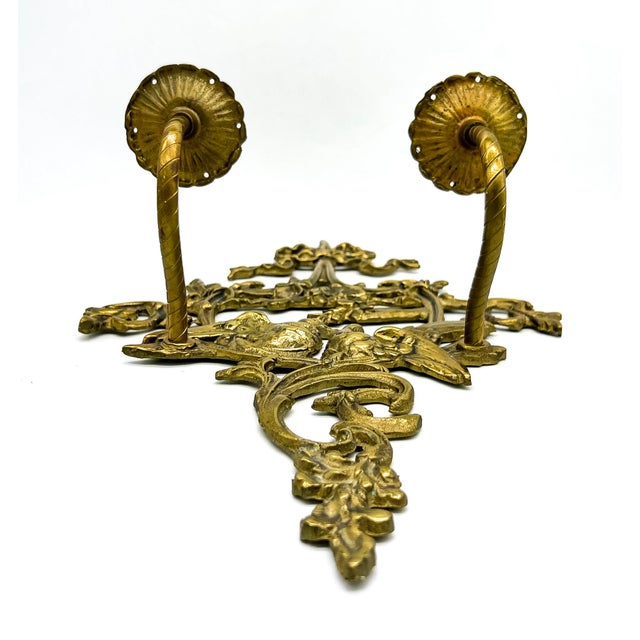 Pair of Vintage Cast Brass Lovebird Wall Candle Sconces – Hollywood Regency / French Country For Sale - Image 14 of 15